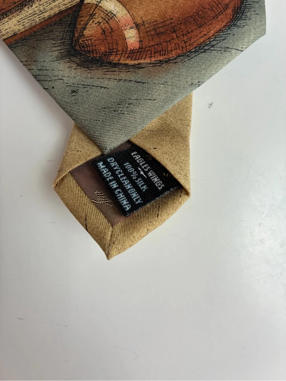 Auburn Tigers Collegiate Football Print Tie - Blue and Tan